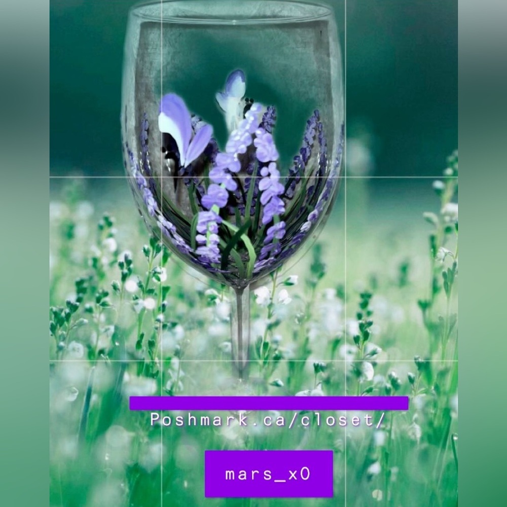 Beautiful Handpainted Wine Glass - Brand New